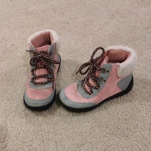 Girls GYMBOREE PINK/Gray Fall/Spring WINTER Ankle Lace Up BOOTS 12